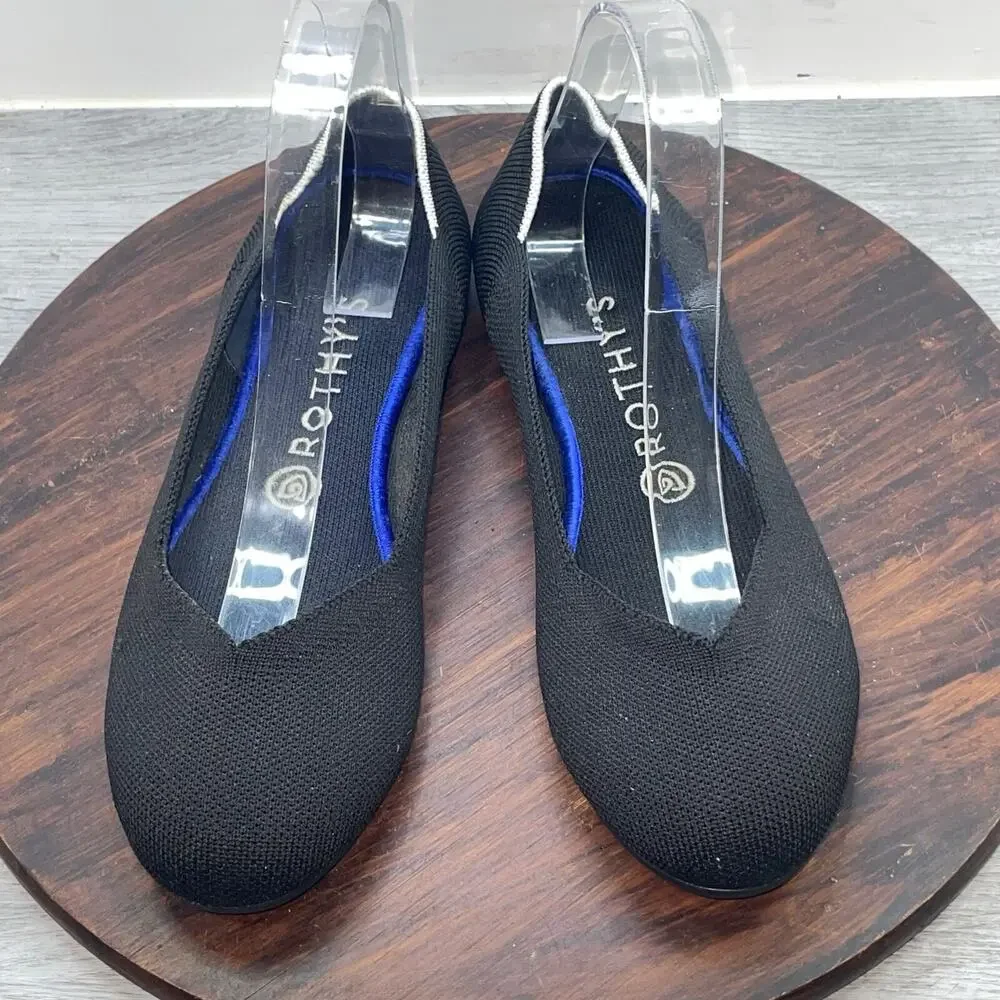 Rothy's The FLAT Black Women's Size 9 Round Toe Ballet Flat Shoes Slip On